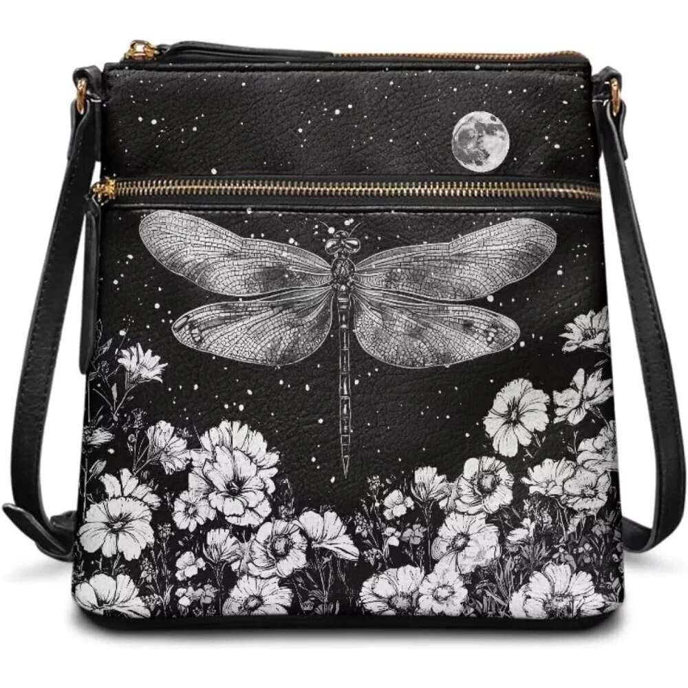 Leather Purse for Women Small Zippered Crossbody Travel Handbag